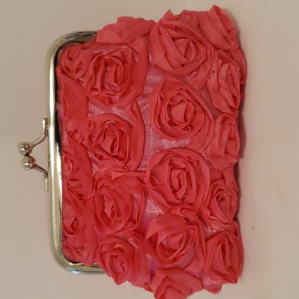 Pink Rose Bud Coin Purse